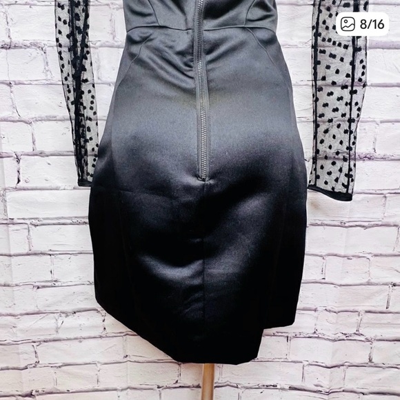 Milly of New York Black Satin Polka Dot Dress - Picture 6 of 16